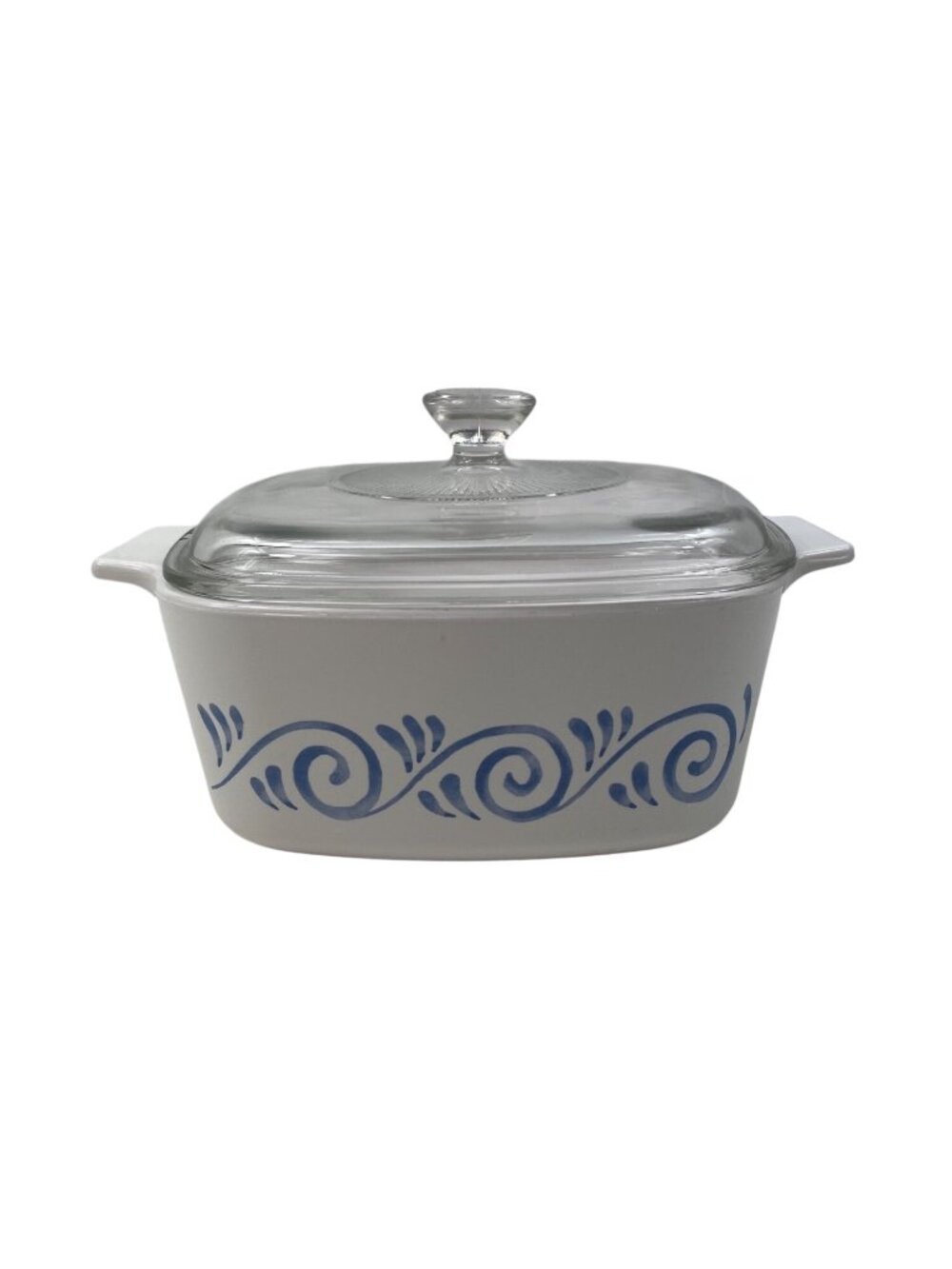 Corning Ware Ocean View White Blue Swirl 1.5L Casserole Dish A-1.5-B & Pyrex Lid
